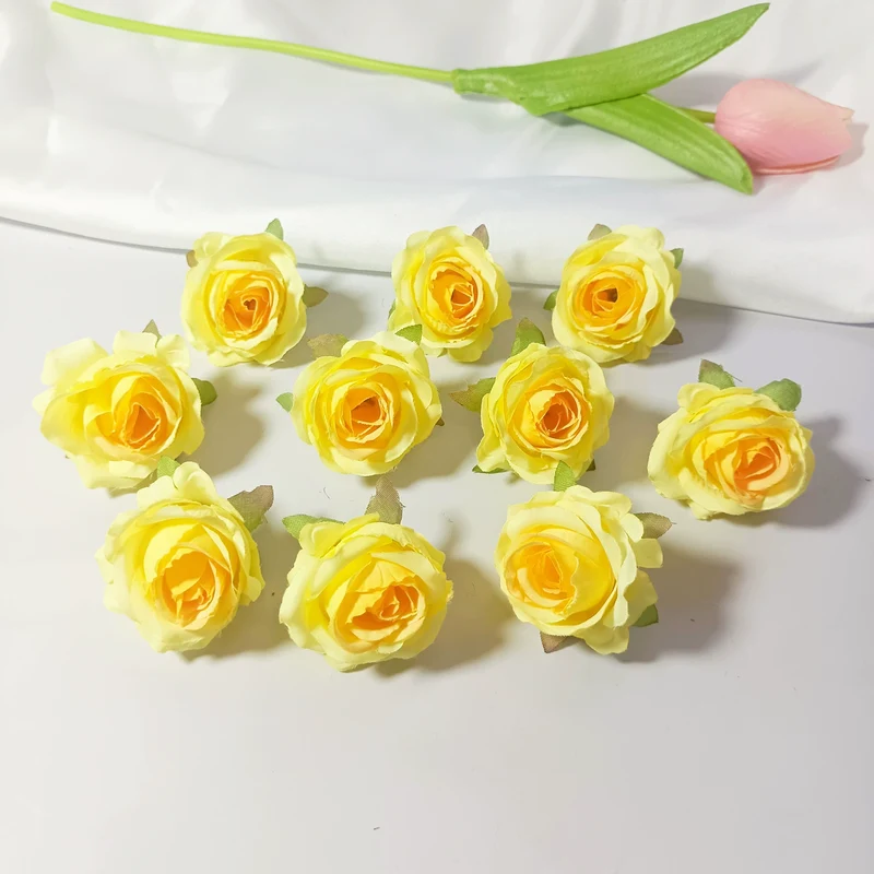 Mini Rosenköpfe 4cm, Künstliche Rosenblüten zum Basteln & Dekorieren, Naturgetreue Seidenrosen für DIY-Projekte, Hochzeit, Gestecke, Tischdeko
