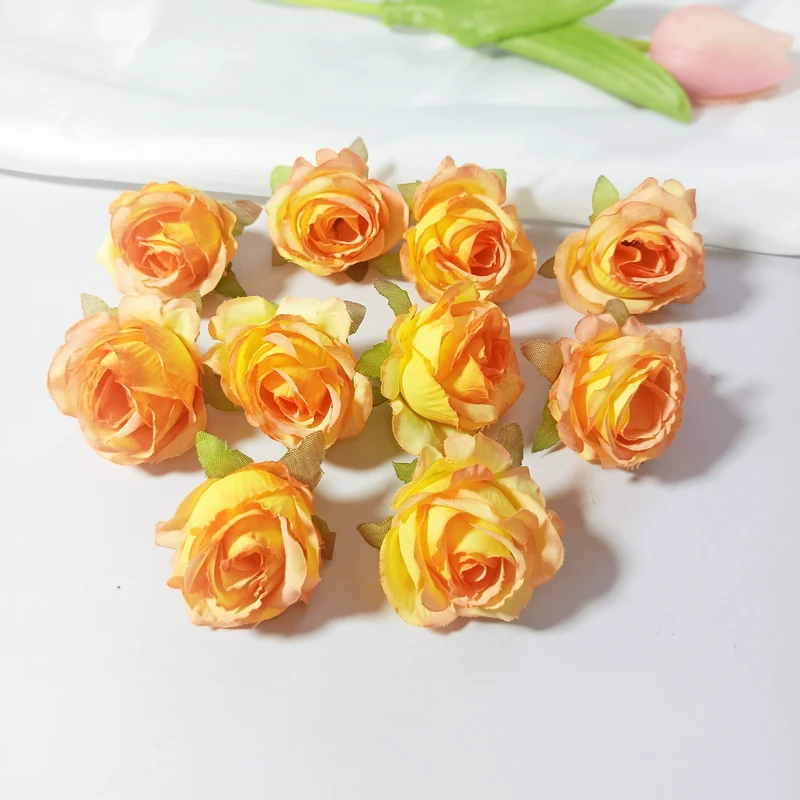 Mini Rosenköpfe 4cm, Künstliche Rosenblüten zum Basteln & Dekorieren, Naturgetreue Seidenrosen für DIY-Projekte, Hochzeit, Gestecke, Tischdeko