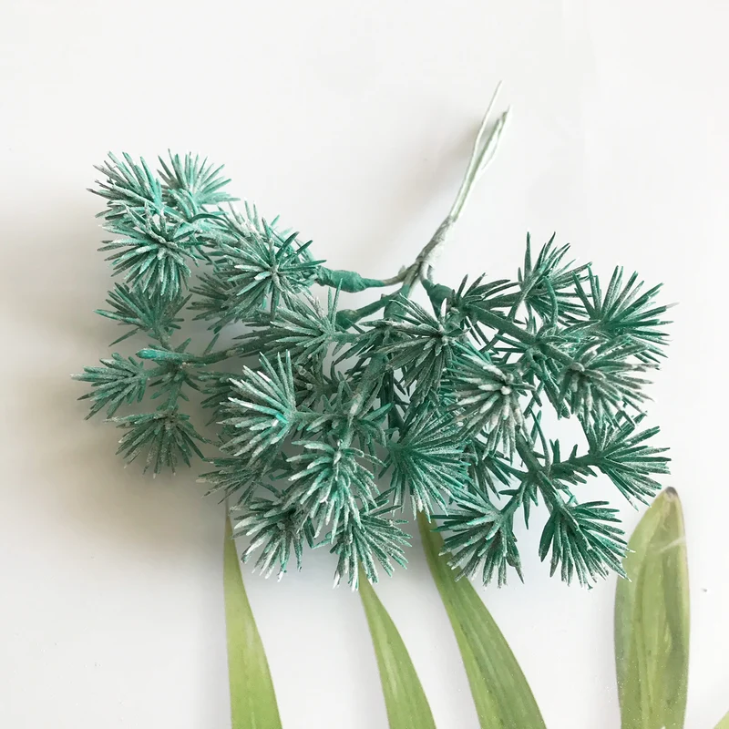 Kunstpflanze Grüner Kiefernnadel-Zapfen, 14cm x 10cm x 5cm, realistische Deko für Hochzeiten, DIY-Geschenkboxen, langlebig, pflegeleicht