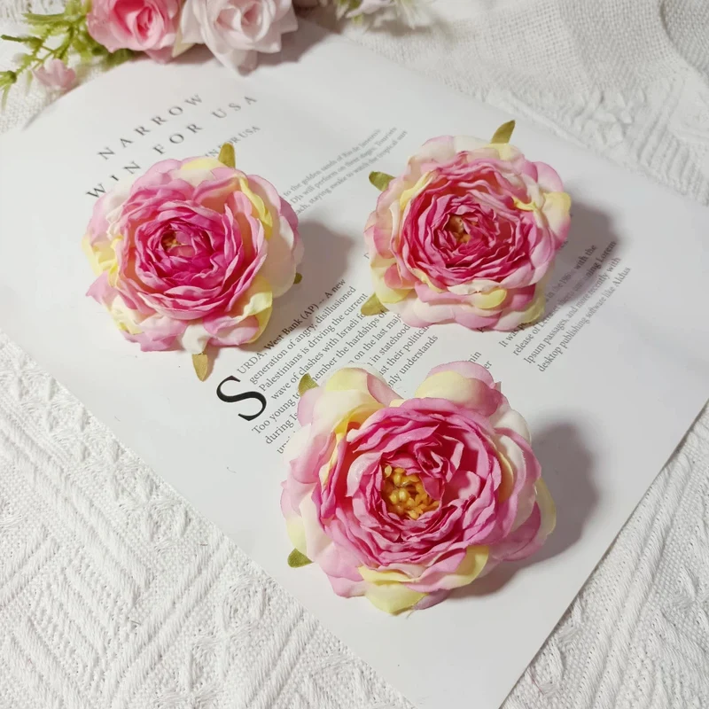 3er Set Kamelienblüten 7cm, Täuschend Echte Blütenköpfe für DIY, Hochzeitsdeko, Gestecke & Kränze, Hochwertige Kunstblumen zum Basteln