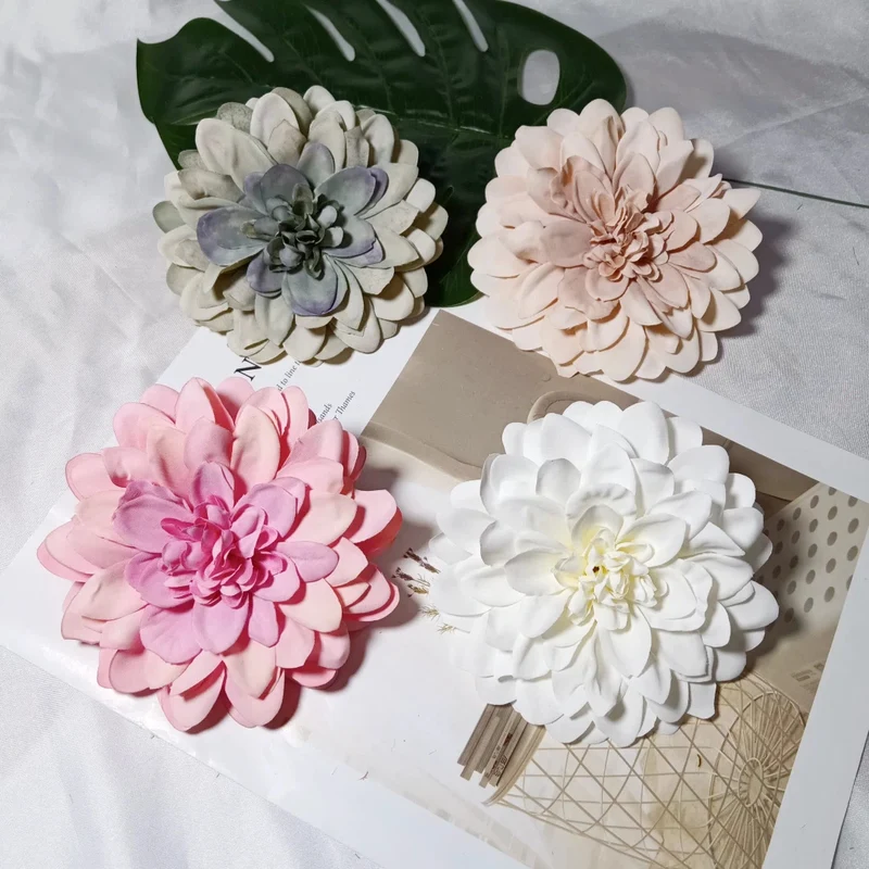Dahlienkopf 11 cm, Künstliche Dahlien-Blüte in Realistischer Optik, Premium Kunstblume für DIY, Hochzeit, Gestecke, Dekoration
