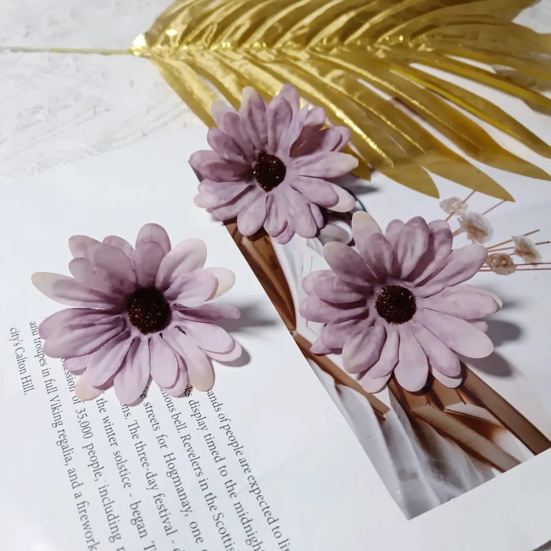 Gänseblümchen Blumenköpfe 7cm, Täuschend Echte Seidenblumen zum Basteln, DIY Kunstblumen für Hochzeit, Gestecke, Floristik | Mengenrabatte