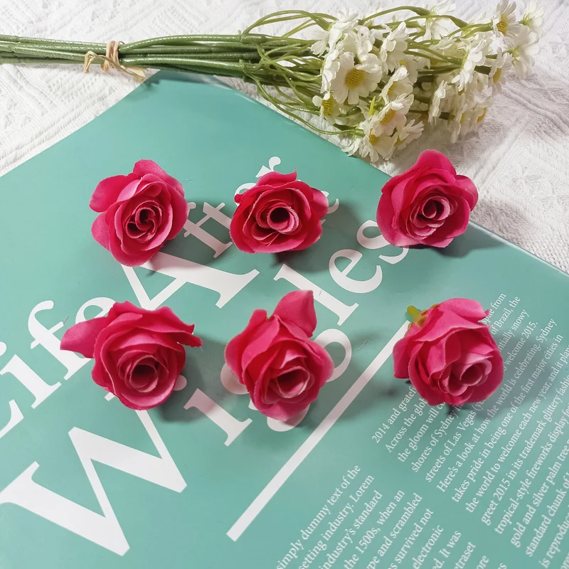 Künstliche kleine Rosenköpfe 4cm, realistisch, DIY Hochzeitsdekoration, Fotografie Requisiten, Geschenkverpackung, langlebig