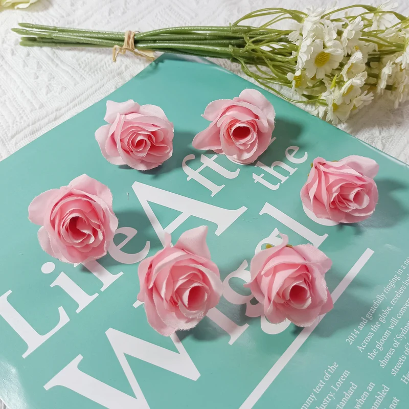Künstliche kleine Rosenköpfe 4cm, realistisch, DIY Hochzeitsdekoration, Fotografie Requisiten, Geschenkverpackung, langlebig