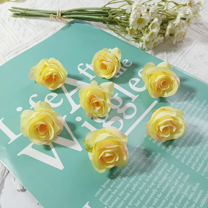 Künstliche kleine Rosenköpfe 4cm, realistisch, DIY Hochzeitsdekoration, Fotografie Requisiten, Geschenkverpackung, langlebig