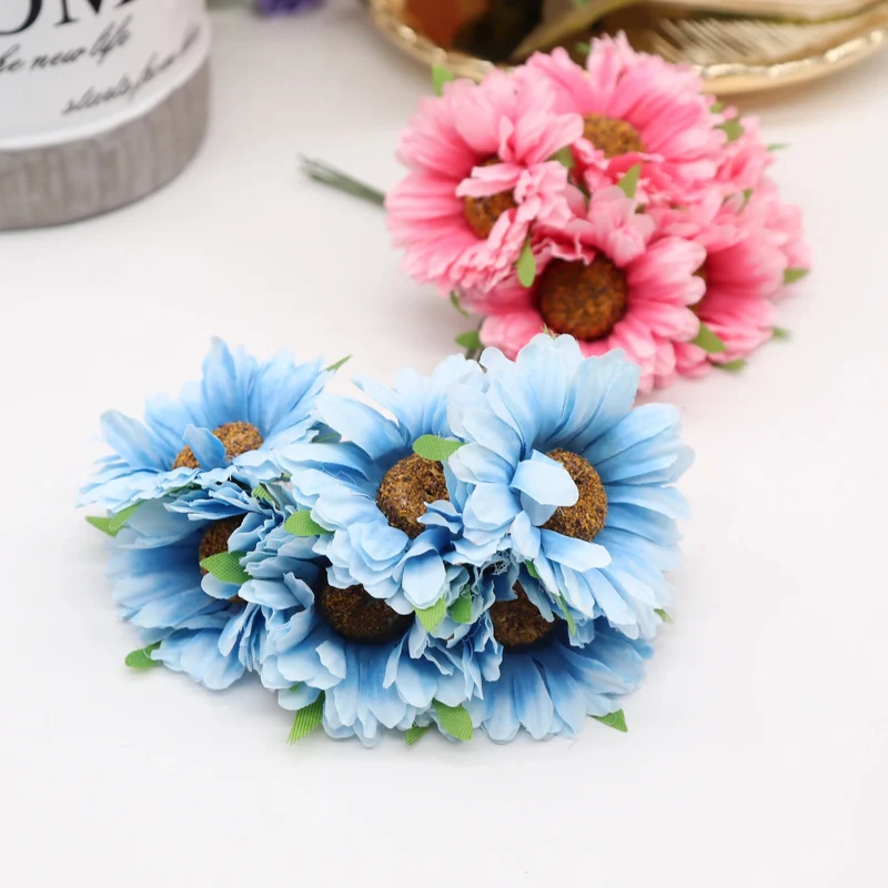 Künstliche Chrysanthemenköpfe, 11 cm Seidenblumen im Bund, Täuschend echte Kunstblumen für DIY, Hochzeit, Gestecke und Floristik-Bedarf