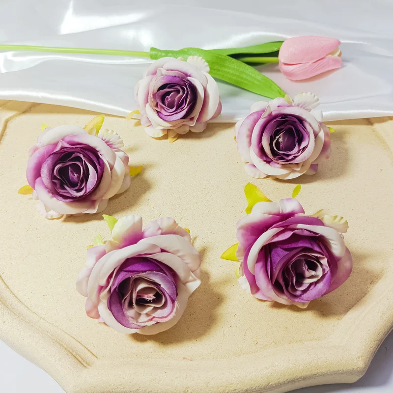 5 cm Hochwertige Kunstrosen, Realistische Seidenblumen, Ideal für Hochzeiten, DIY-Geschenkverpackung, Floristik, Dekoration