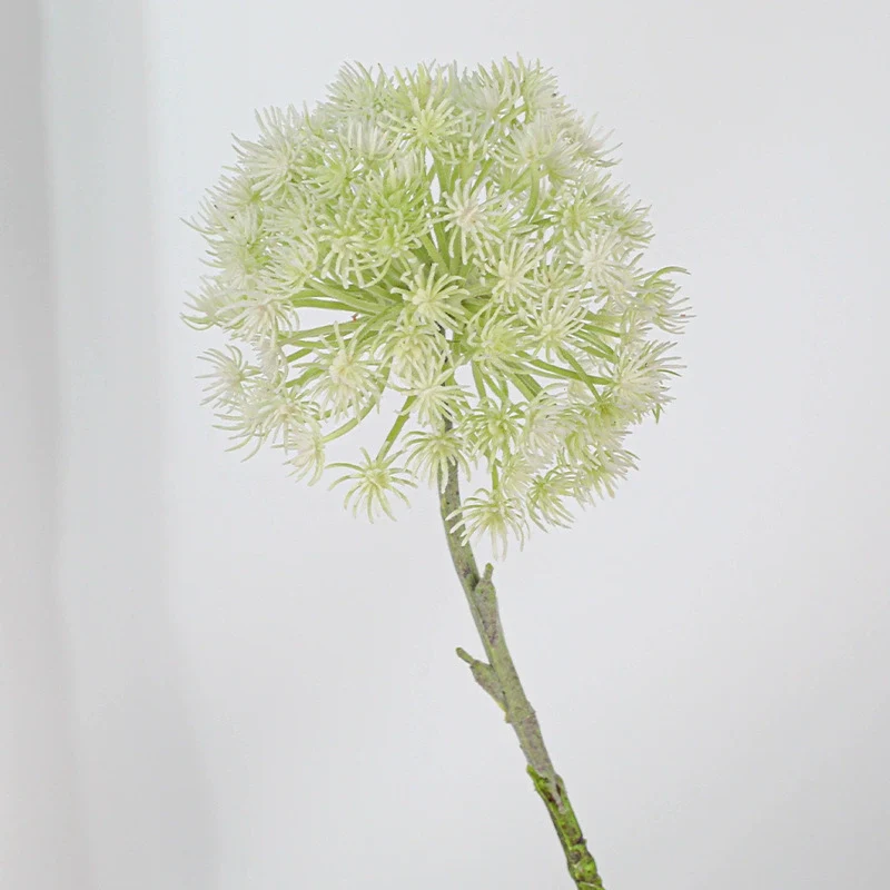 Künstliche Pusteblume 47 cm, Allium Kunstblume beflockt, täuschend echt für Vase, Dekoration, Hochzeit, Floristik | Zierlauch in Rosa & Weiß