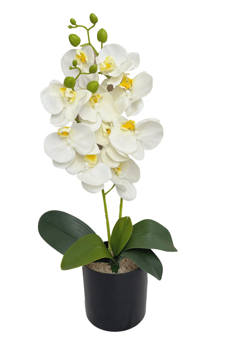Orchidee Kunstpflanze Weiß 48cm