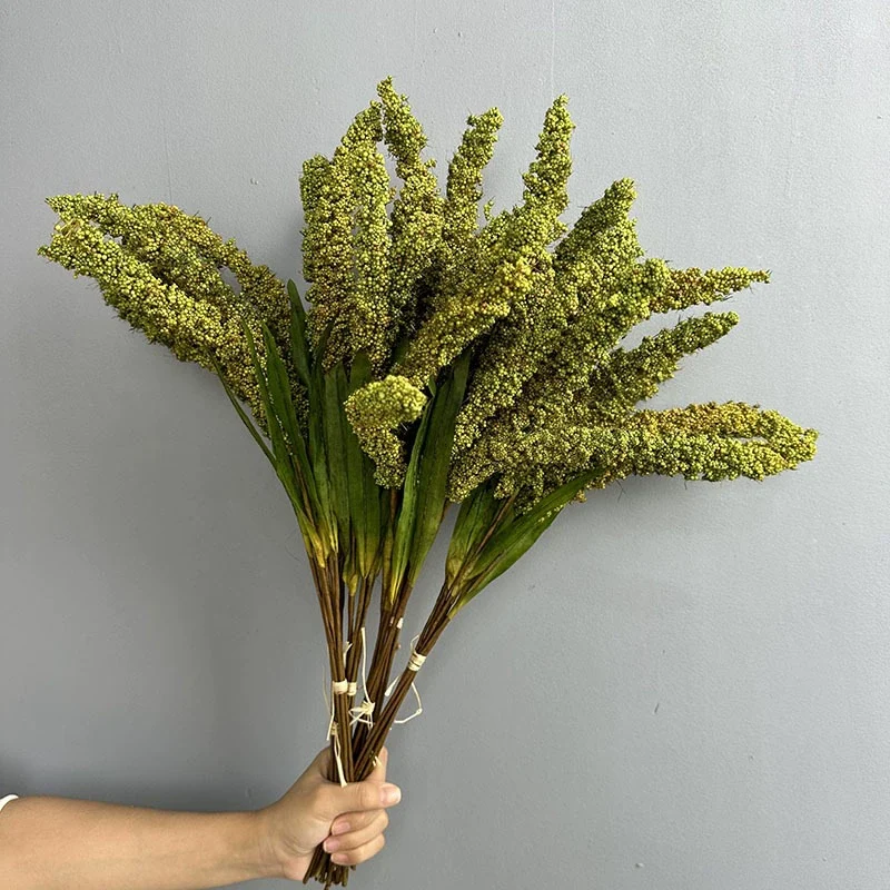 Künstliche Getreideähren 53cm, realistische Deko in Orange, Grün, Gelb, ideal für Hochzeiten, Cafés, Einzelhandel