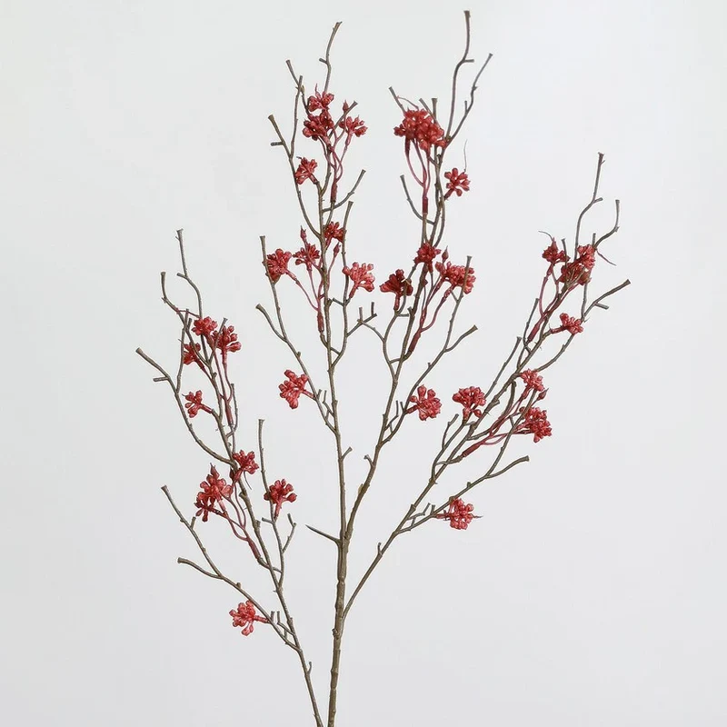 Faux Zweig mit Beeren, 88 cm, realistische Optik, ideal für Hochzeiten, Cafés, Wohnaccessoires, saisonale Dekoration