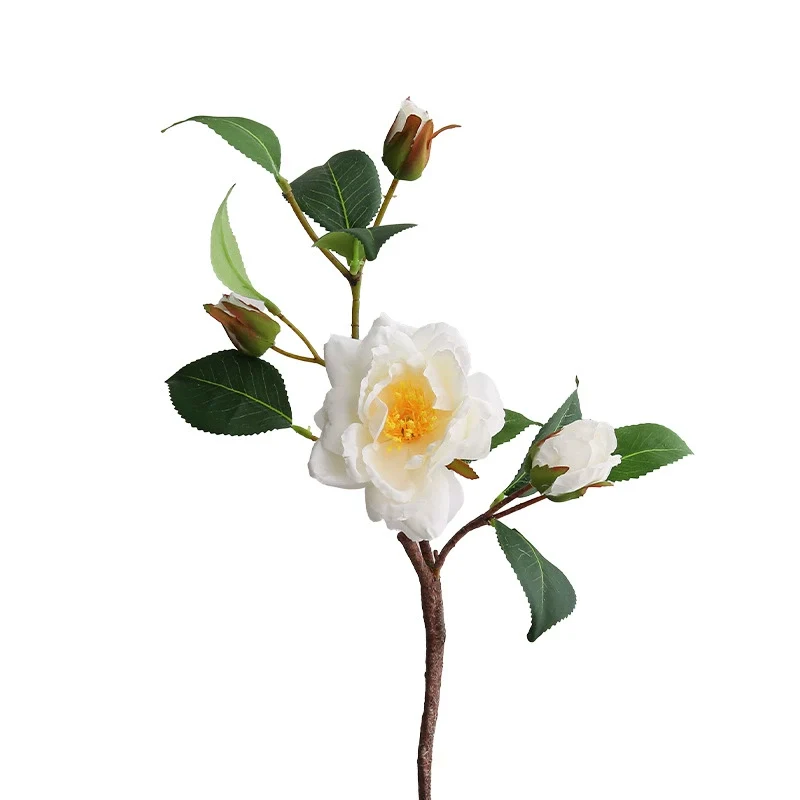 Künstliche 52cm Camellia Blume, Realistische Seidenblume, Hochwertige Deko für Hochzeit, Café, Einzelhandel, Romantisches Ambiente