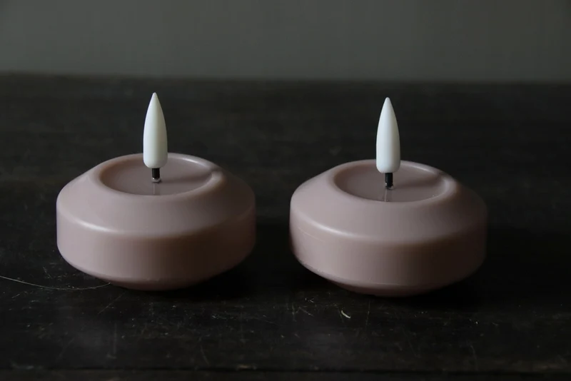 Led drijfkaars roze - 2 stuks - Deluxe Homeart