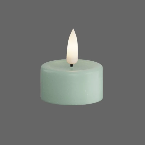 Led waxinelichtjes salie groen - 2 stuks - Deluxe Homeart
