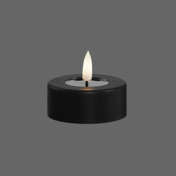 Groot led theelicht zwart - 2 stuks - Deluxe Homeart