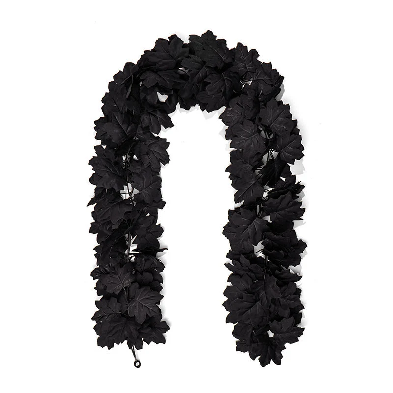 Künstliche schwarze Ahornblätter Ranken, 100cm, 180cm, 200cm, langlebig und realistisch, ideal für Hochzeiten, Dekoration, Einzelhandel, Cafés