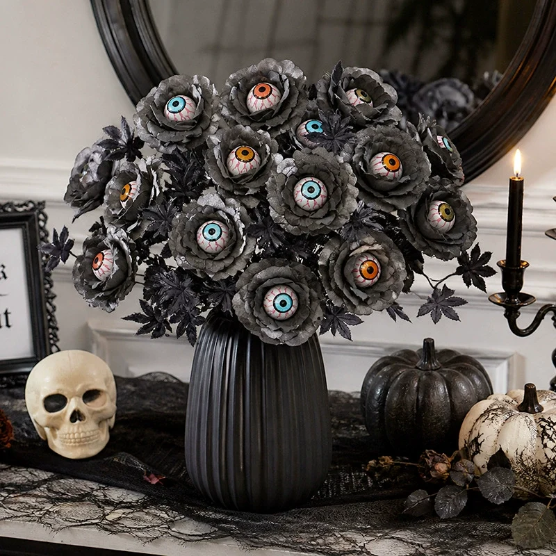 Künstlicher Augapfel-Blumenstecker, 50 cm Gothic Dekozweig, Halloween Horror Deko, für Vasen & Gestecke, Floristik, Dark Academia