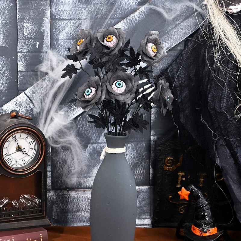 Künstlicher Augapfel-Blumenstecker, 50 cm Gothic Dekozweig, Halloween Horror Deko, für Vasen & Gestecke, Floristik, Dark Academia