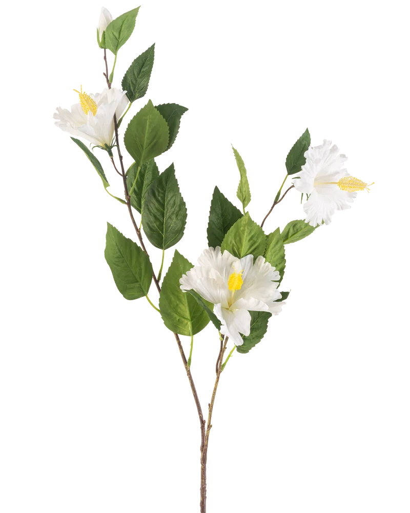 Künstliche Blume Hibiskus 89 cm creme