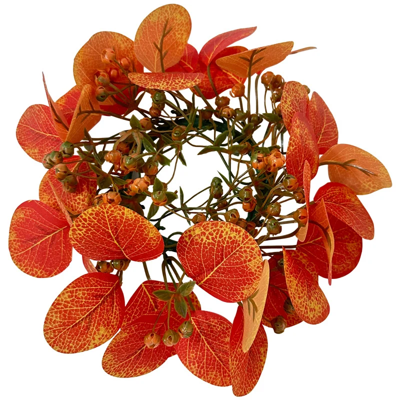 Künstliche Eukalyptusgirlande Herbst, 180cm Täuschend Echte Deko-Rebe in Herbstfarben, Langlebige Tischdeko für Erntedank, Hochzeit, Kamin