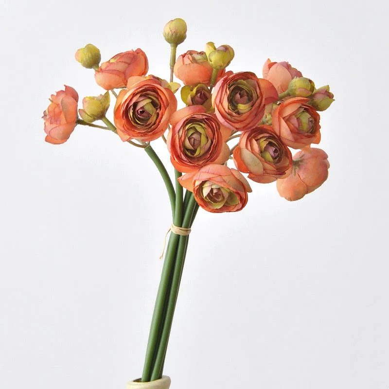 Künstliche Kohlrosen, 6er-Bund, 25 cm Seidenstiele – 17 Farben, für Hochzeit, Deko & DIY