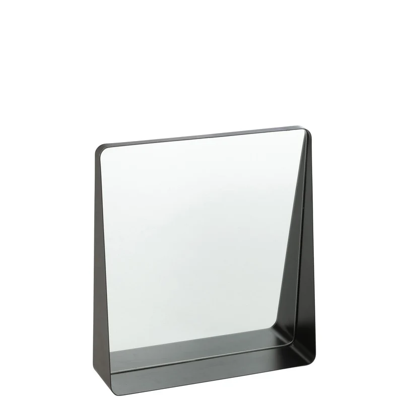 Quadratischer Wandspiegel in Schwarz