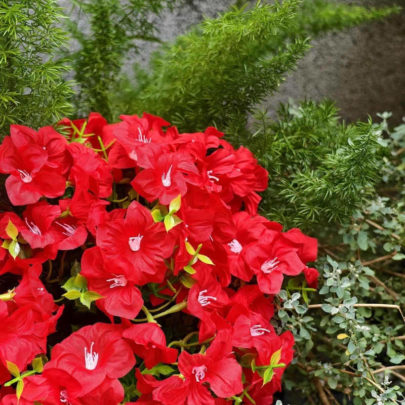 Kunstblumen wie Echt, 9 Bündel Künstliche Blumen Balkonpflanzen Outdoor Wetterfest, Fake Blumenstrauß UV-beständig Frühlingsdeko Gefälschte Blumen Deko Frühling für Innen Draußen Balkon