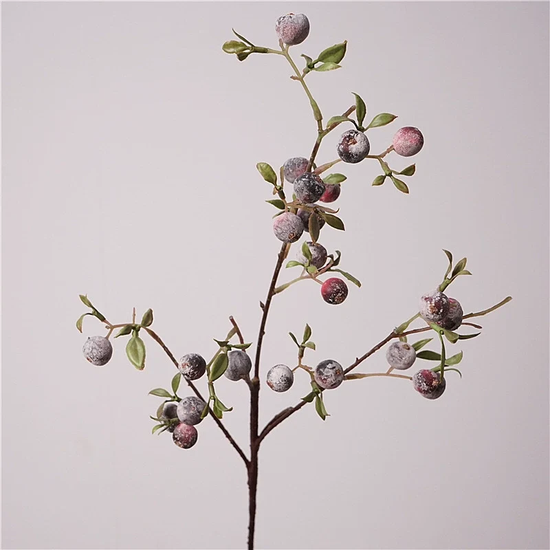 Künstlicher Apfelzweig 71 cm, Dekozweig mit gefrosteten Zieräpfeln, realistisch für Vase, Herbstdeko, Hochzeitsfloristik, 4 Farben