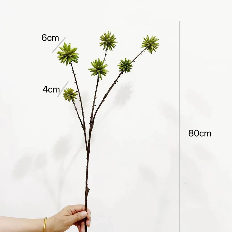 Künstlicher Fruchtzweig 80 cm, Deko-Zweig mit 6 realistischen Früchten, langlebige Kunstpflanze für Vase, Floristik, Hochzeit & Gastronomie