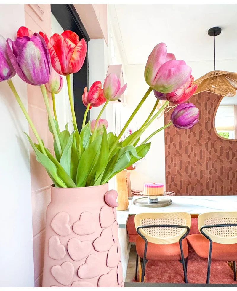 Kunstbloem Franse Tulp 60 cm rood