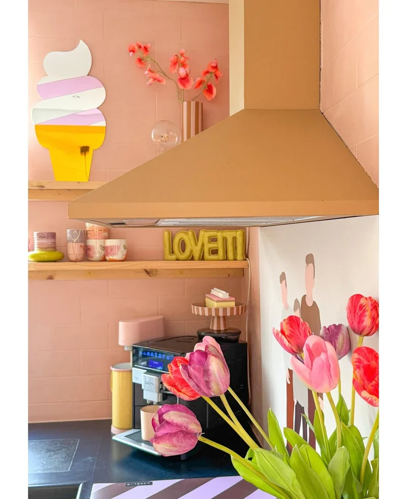 Kunstbloem Franse Tulp 60 cm rood