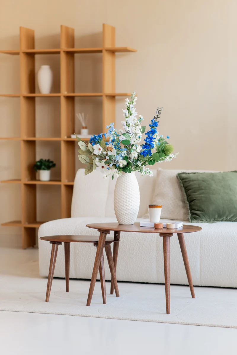 Zijden kunstbloemen boeket Cool Breeze