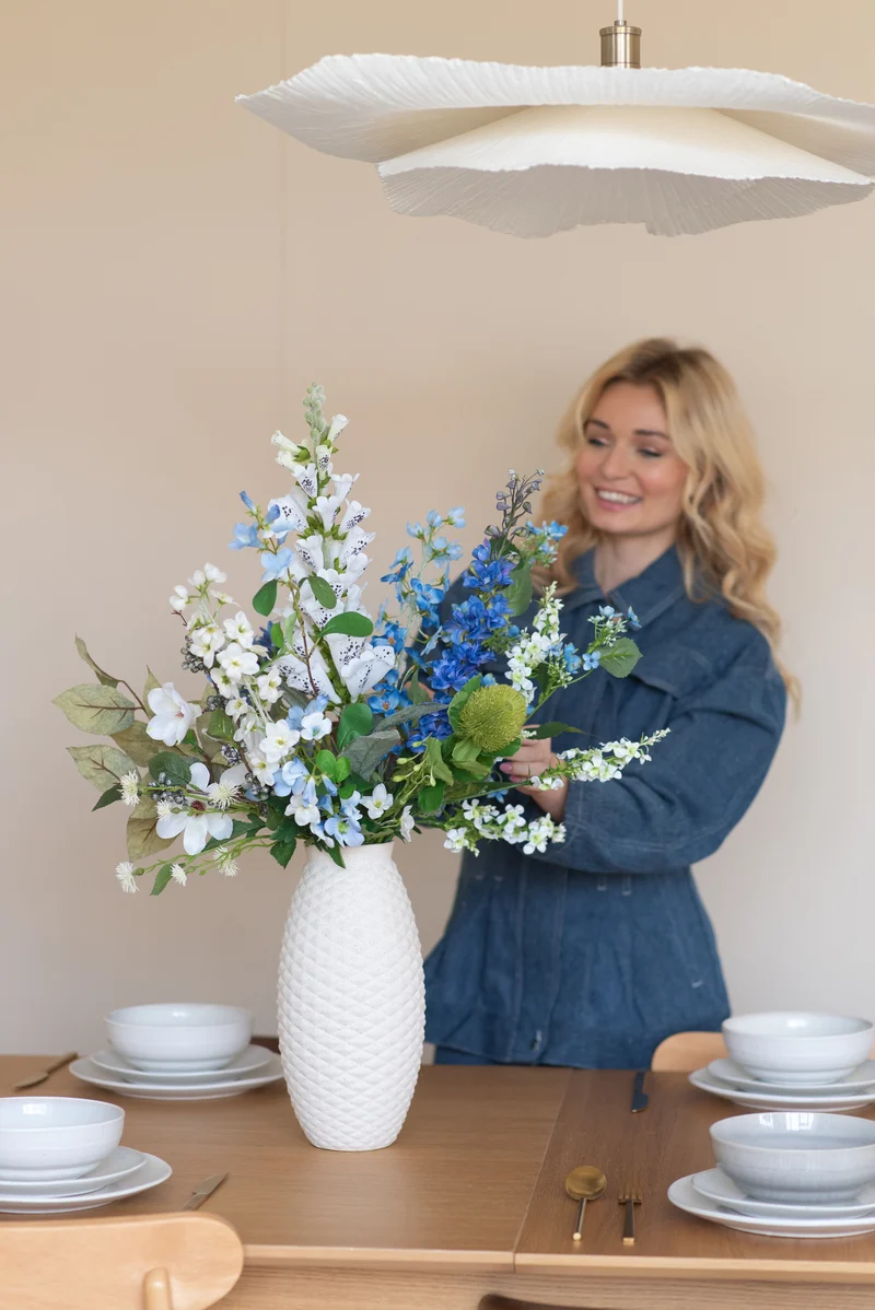 Zijden kunstbloemen boeket Cool Breeze