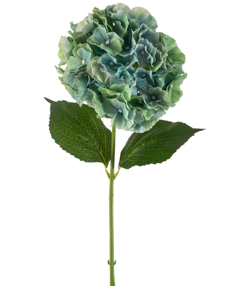 Künstliche Blume Hortensie 75 cm pfauenblau
