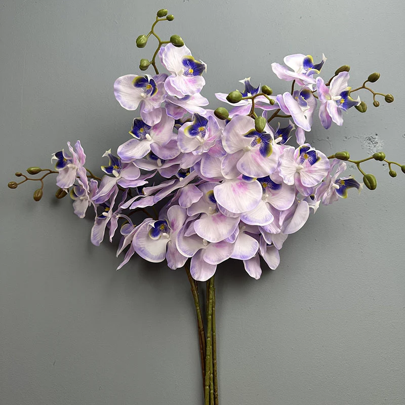 Phalaenopsis Orchideenzweig 100 cm | Real Touch Kunstblume in Herbstfarben | 7 Blüten Ø 10 cm | Echt anfühlend für hohe Vasen, Hochzeit & Deko