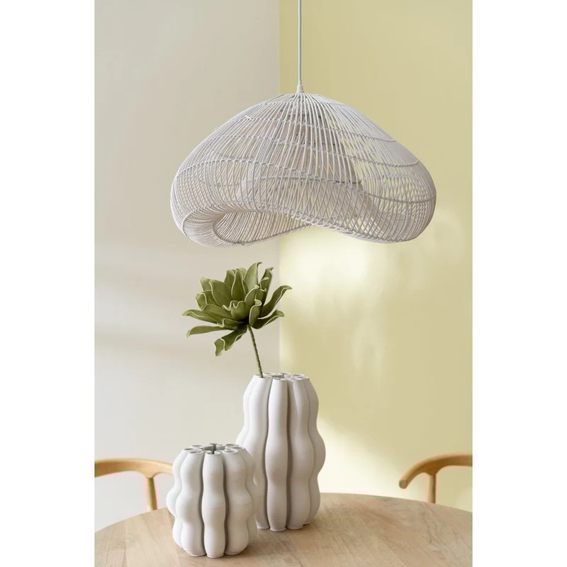 Vase Naos, Keramik in Beige, kleine Ausführung