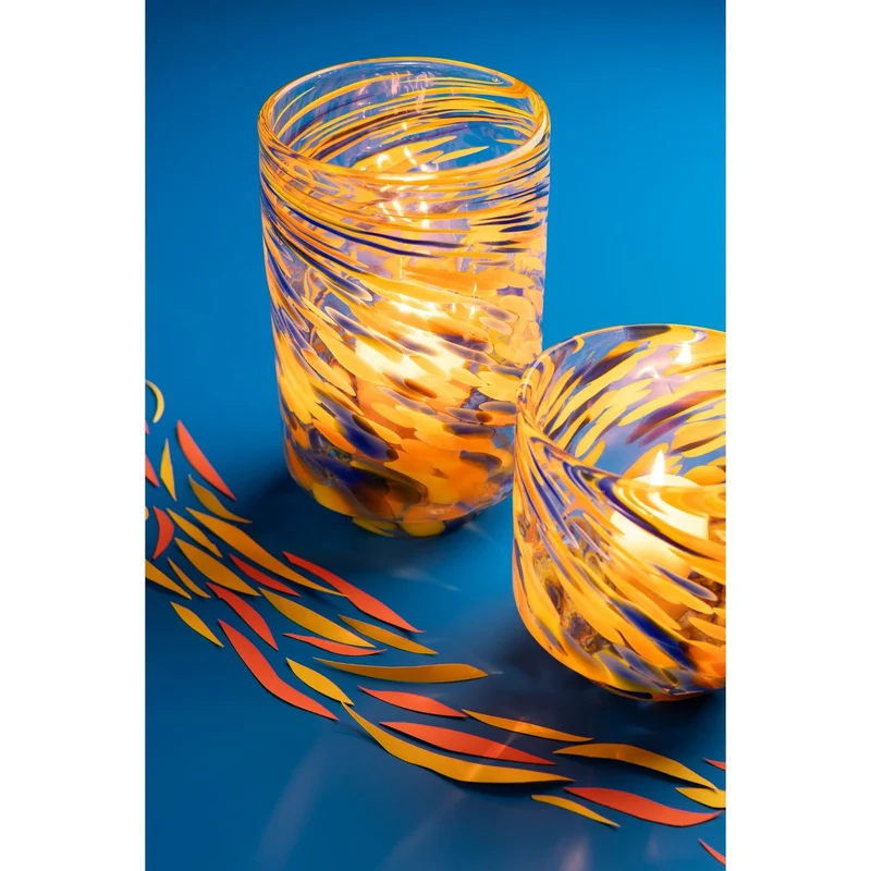 Vase Arun in Glas, mehrfarbig