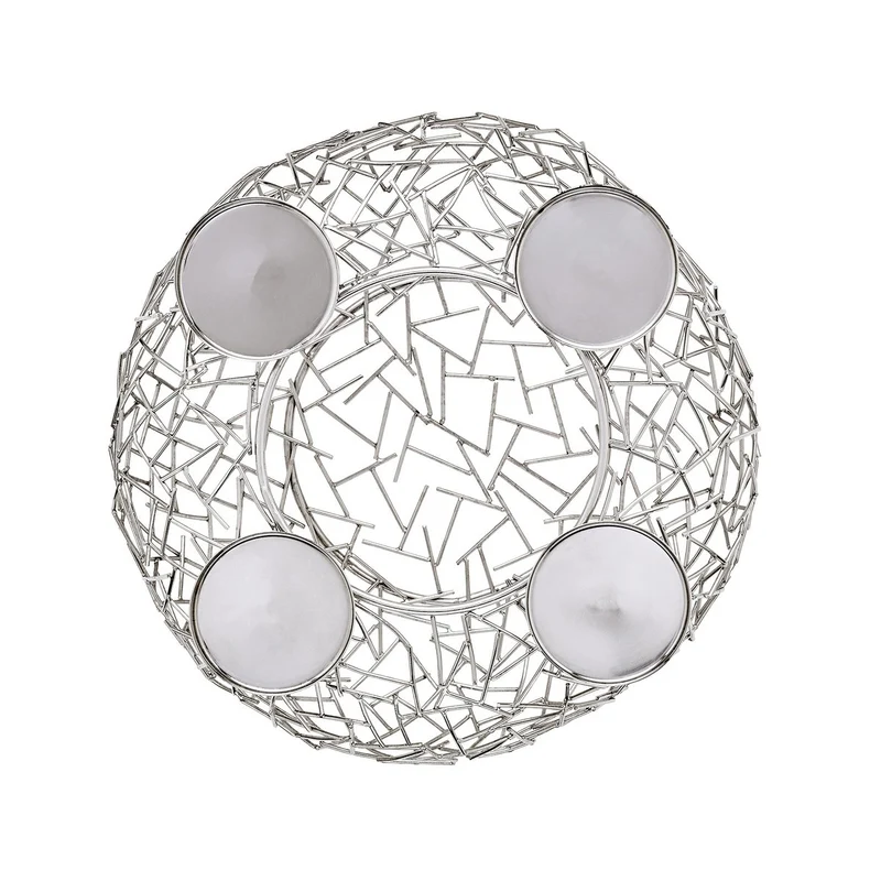 Adventskranz Milano, Edelstahl glänzend vernickelt, Durchmesser 34 cm