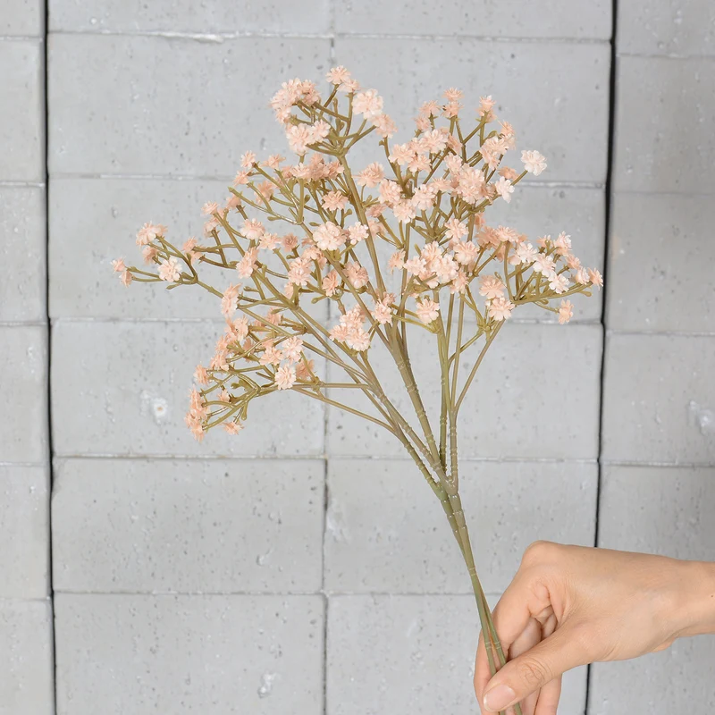 Schleierkraut Künstlich 3er Set, 52 cm Kunstblumen in Herbstfarben, Naturgetreue Haptik für Vintage Deko, Hochzeit & Gestecke