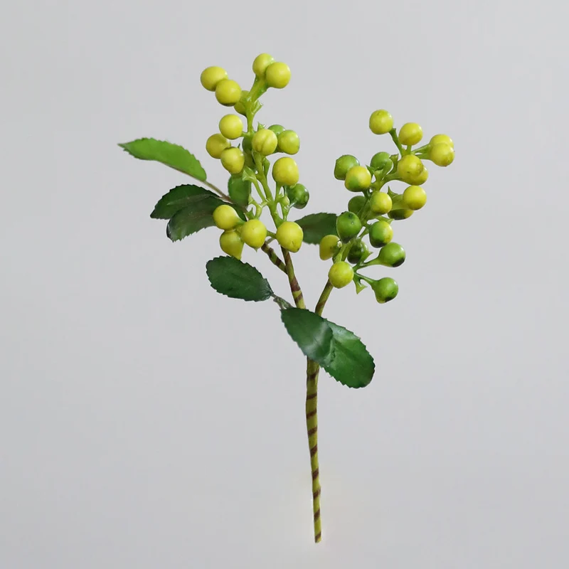 Künstliche Beeren Zweig 23cm, Täuschend Echte Deko Beeren, Kurzer Stiel für Vase, Gestecke, Herbstdeko, Hochzeit, Floristikbedarf