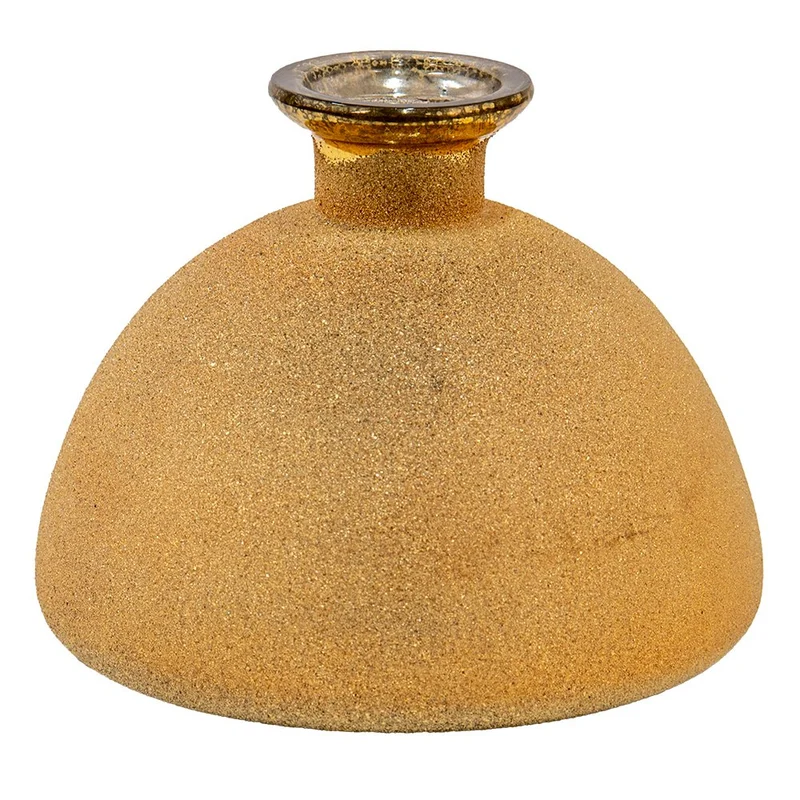Vase in Goldfarben aus Glas