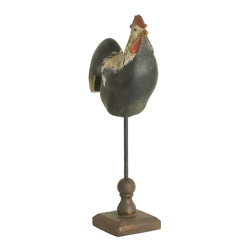 Dekorationsfigur Hahn in Schwarz