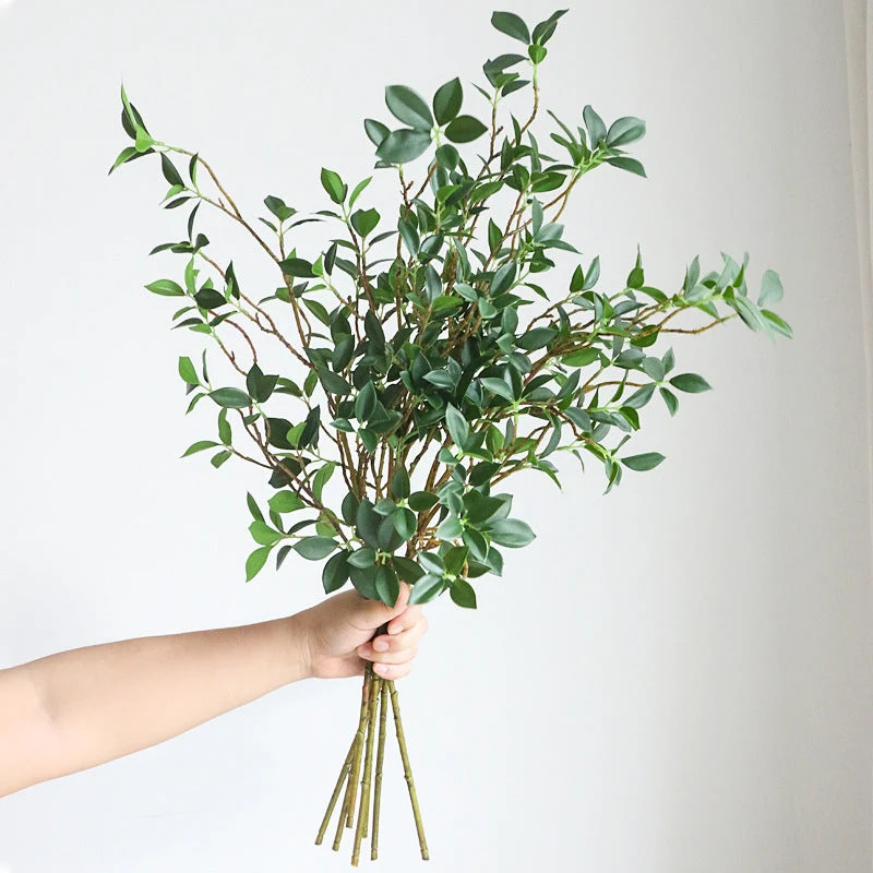 2er Set Künstliche Ficus Zweige, 115 cm, Realistische Grüne Deko-Zweige aus Seide für Bodenvase, Hochzeit, Event & ganzjährige Dekoration