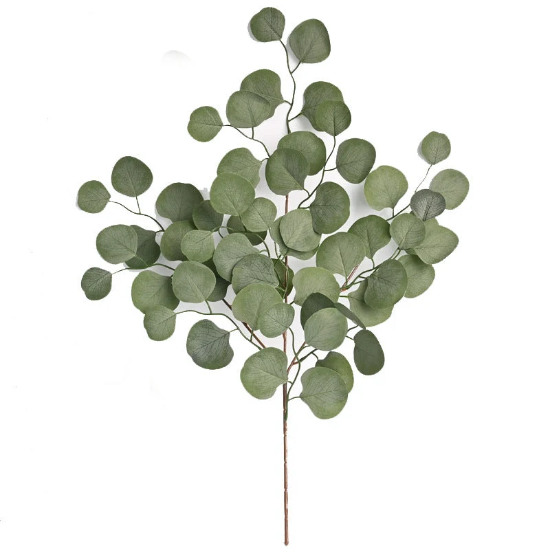 Künstlicher Eukalyptus Zweig 60 cm, Realistischer Deko-Ast aus Seide, Grüne Herbstblätter für Vase, Hochzeit, Floristik & DIY-Projekte