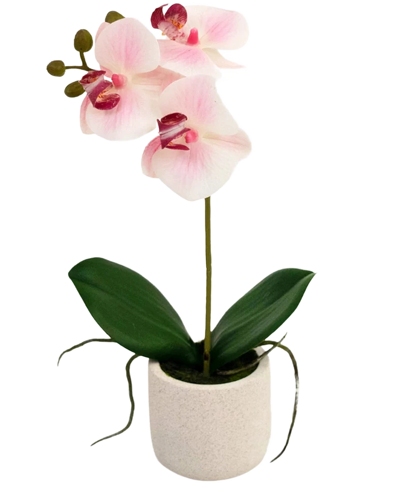 Künstliche Orchidee Real Touch 30 cm rosa/weiß