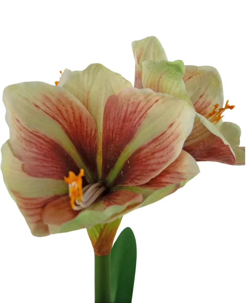 Künstliche Blume Amaryllis Rot/Gelb 48 cm