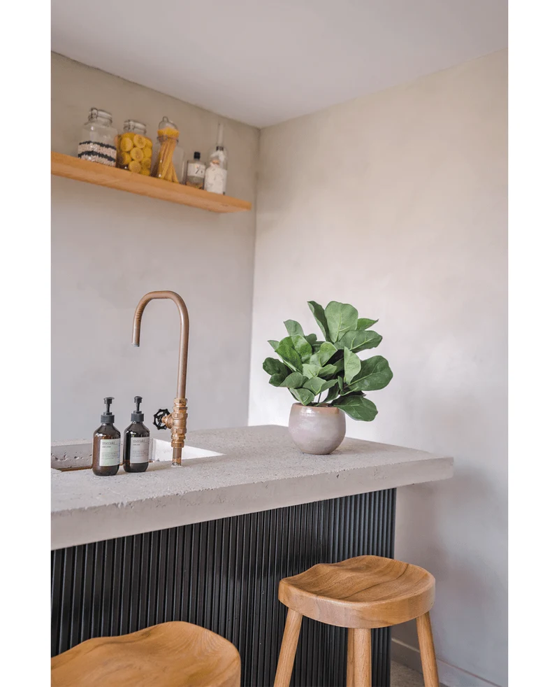 Kunstplant Tabaksplant Fiddle Leaf UV 45 cm