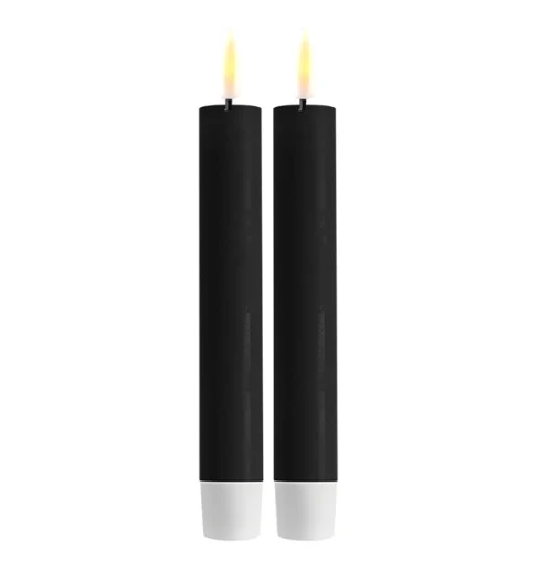 Led dinerkaars zwart 15cm - 2 stuks - Deluxe Homeart