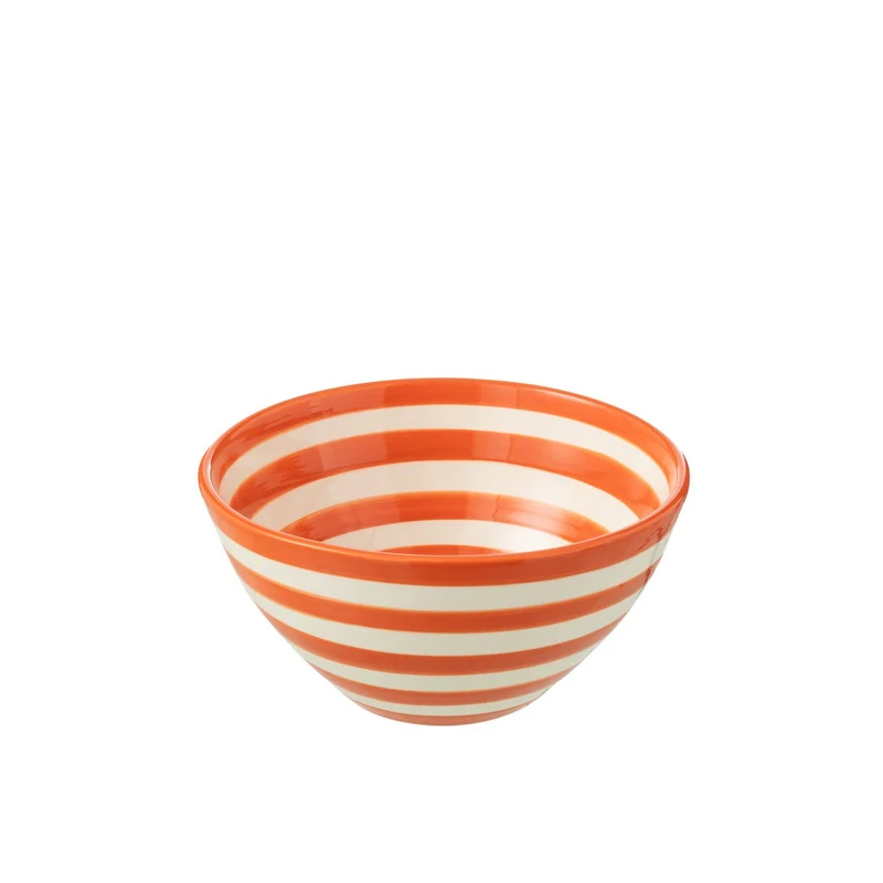 Schüssel Granada Stripes, Keramik Weiß-Orange (Medium)