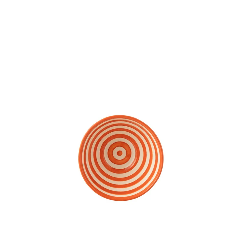 Schüssel Granada Stripes, Keramik Weiß-Orange (Medium)